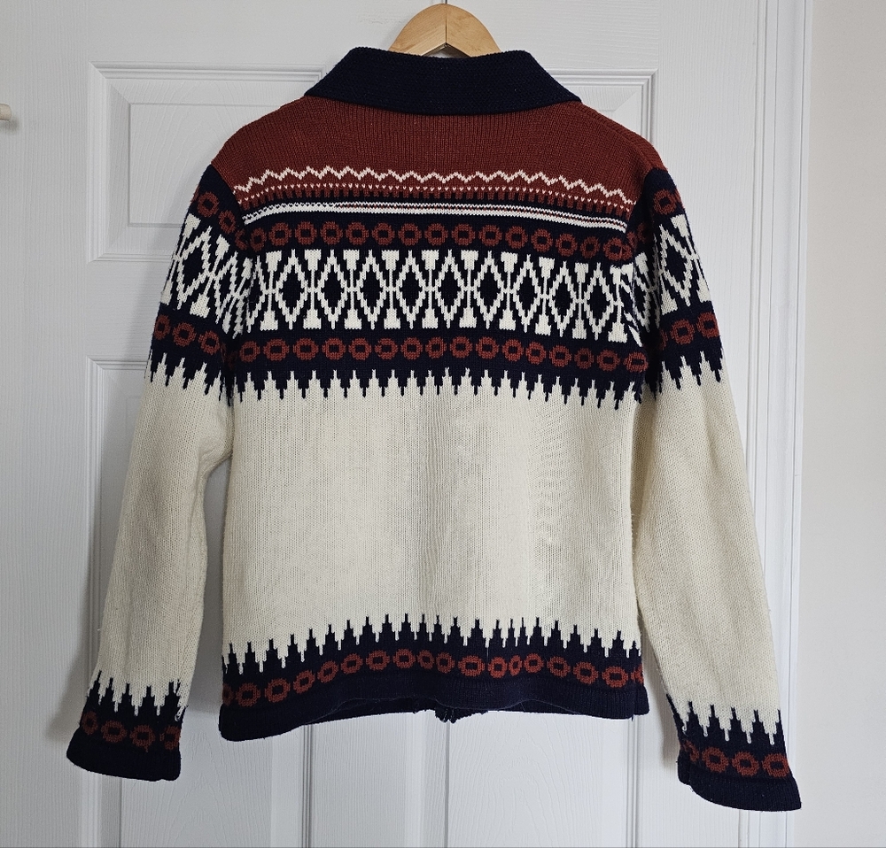 Vintage 60's / 70's Zip Up Sweater Size Medium - Picture 4 of 6